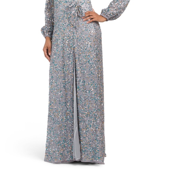 Mac Duggal Plunging VNeck Sequin Evening Gown - Picture 2 of 4